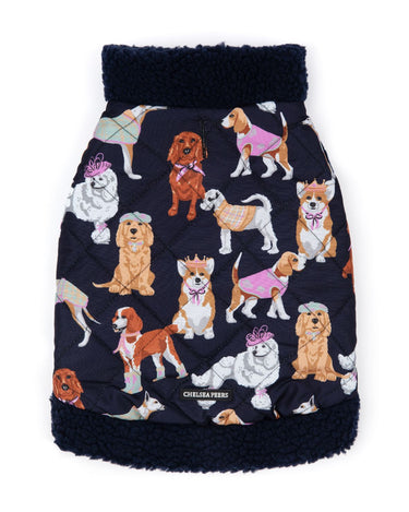 Posh Dogs Print Dogs Quilted Puffer Jacket